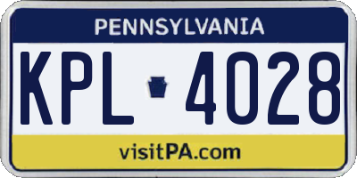 PA license plate KPL4028