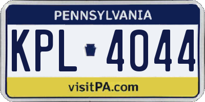 PA license plate KPL4044