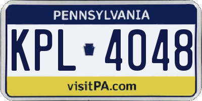 PA license plate KPL4048