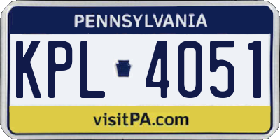 PA license plate KPL4051