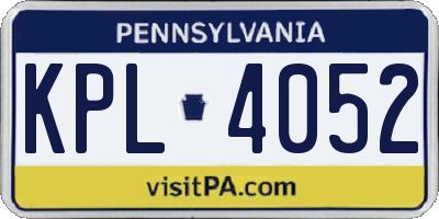 PA license plate KPL4052