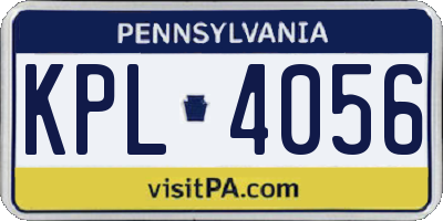 PA license plate KPL4056