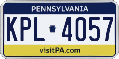 PA license plate KPL4057