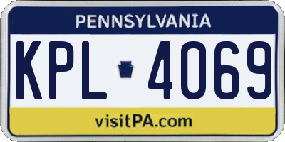 PA license plate KPL4069