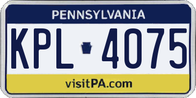PA license plate KPL4075