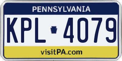 PA license plate KPL4079