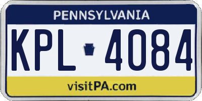PA license plate KPL4084