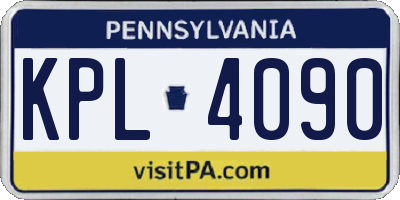 PA license plate KPL4090