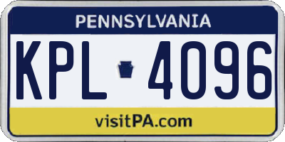 PA license plate KPL4096