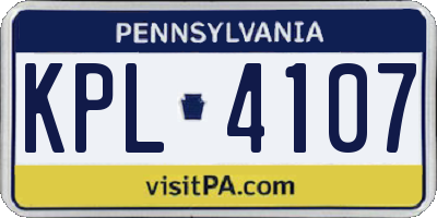 PA license plate KPL4107