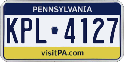 PA license plate KPL4127