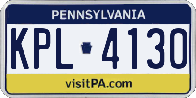 PA license plate KPL4130
