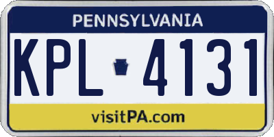 PA license plate KPL4131