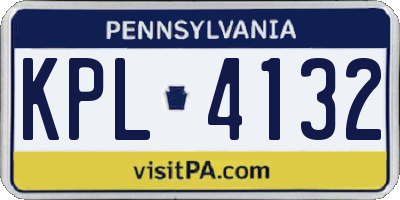 PA license plate KPL4132