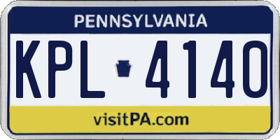 PA license plate KPL4140