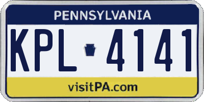 PA license plate KPL4141