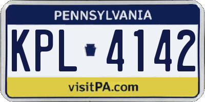 PA license plate KPL4142