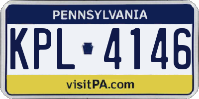 PA license plate KPL4146
