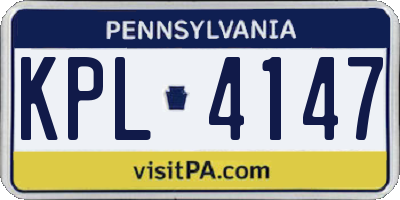 PA license plate KPL4147