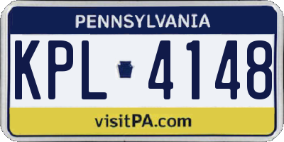 PA license plate KPL4148