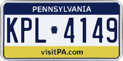 PA license plate KPL4149
