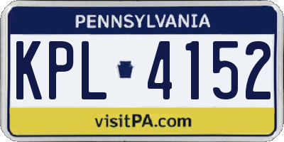 PA license plate KPL4152