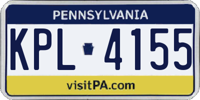 PA license plate KPL4155