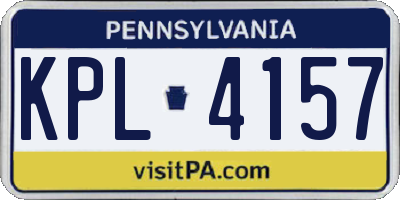 PA license plate KPL4157