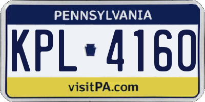 PA license plate KPL4160