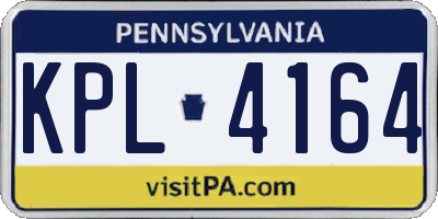 PA license plate KPL4164