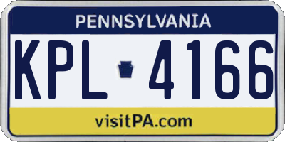 PA license plate KPL4166