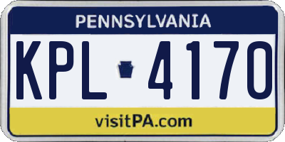 PA license plate KPL4170
