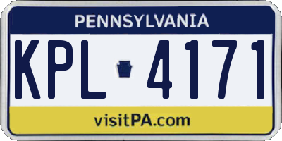 PA license plate KPL4171