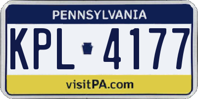 PA license plate KPL4177