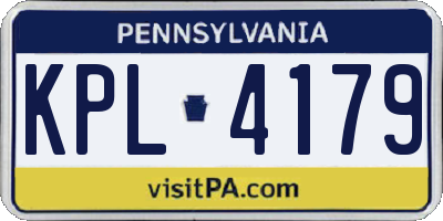 PA license plate KPL4179