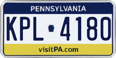 PA license plate KPL4180