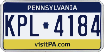 PA license plate KPL4184