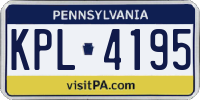 PA license plate KPL4195