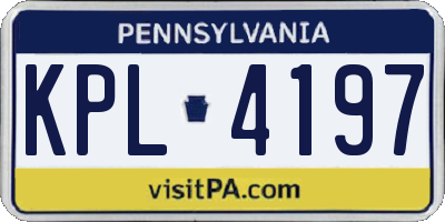 PA license plate KPL4197