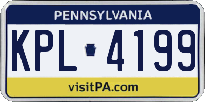 PA license plate KPL4199