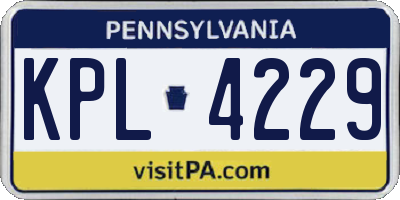 PA license plate KPL4229