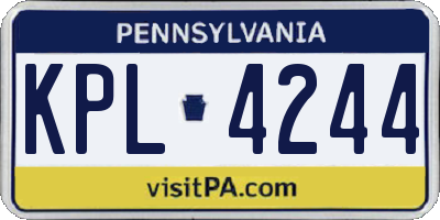 PA license plate KPL4244