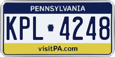PA license plate KPL4248