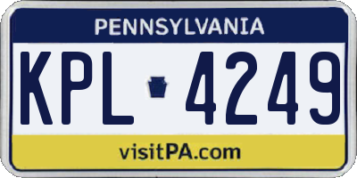 PA license plate KPL4249