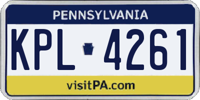 PA license plate KPL4261