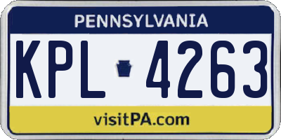 PA license plate KPL4263