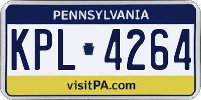 PA license plate KPL4264