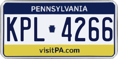 PA license plate KPL4266