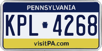PA license plate KPL4268