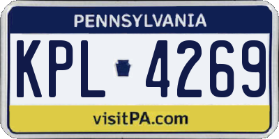 PA license plate KPL4269